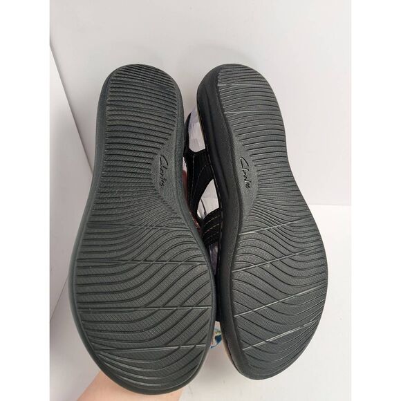 Clarks Laurieann Vine Black leather strappy slingback comfort sandals womens 9 - Picture 6 of 9